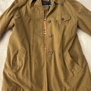 Burberrys® Beige Tan Check Lined Coat Label Detail